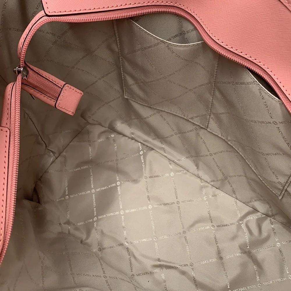 MICHAEL KORS 
Jet Set Travel Large Saffiano Leather Tote Bag PRIMROSE COLOR - Picture 12 of 16